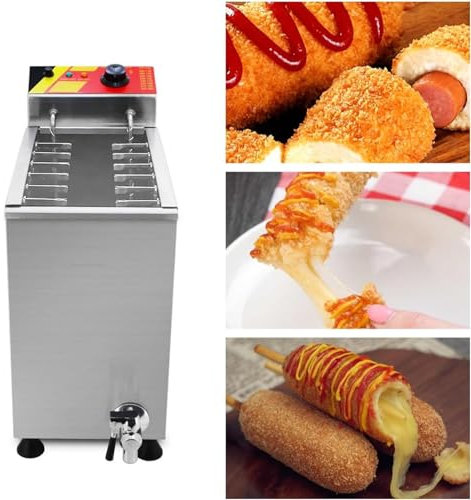 Koreansk ost Hot Dogs Sticks friteringsmaskin Mozzarella Hot dog maker maskin majs hund fritös maskin