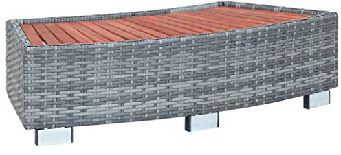 INLIFE Escalera para spa gris de polirratán 92 x 45 x 25 cm para casa y jardín, piscinas y spa (6,8 kg)