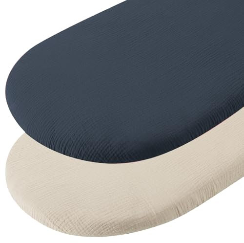 Spannbettlaken für Kinderwagen und Beistellbett - 70x35cm Matratzenbezug, Babynest Bettlaken, Babybett Zubehör für Stubenwagen