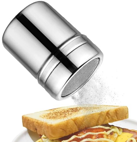Powder Sprinkler Bottle - Stainless Steel Powder Duster - Powder Shaker for Salt, Cocoa, Spices, Sugar, and Flour