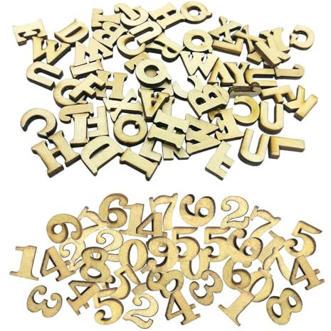 100 Lettere, 100 Numeri, Grandi Lettere In Legno Decorative Sparse, Oggetti In Legno Colorati