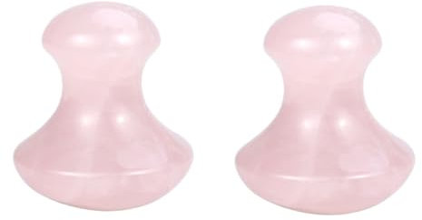 SEWOART 2st Pilz-massagegerät Gua-sha Kratzmassagegerät Guasha-brett in Pilzform Gesichtsmassagegerät Gesichtsroller Aus Rosenquarz Massagesteine ​​in Pilzform Fußkratzpaddel Guascha Weiß