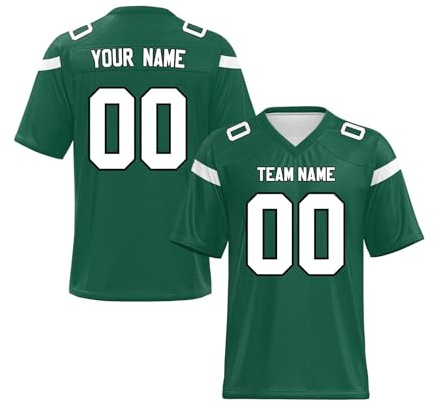 Yunshenla Personalisiert American Football Kostüm Oversize Rugby Trikot Herren Damen Kinder Jugend Custom Jersey Personalized Name Und Number Kindertrikots, Personalisierbar Oder Blanko(#16)