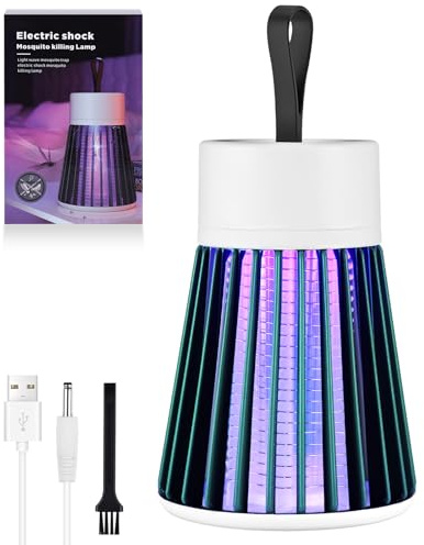 URAQT Anti-mygglampa för yttare, 2 000 V anti-fluglampa med USB-laddning, elektrisk flugdödande mygganordning effektiv fånga myggor, nattfjäril, grön