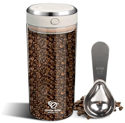 Les-Theresa Airtight Coffee Bean Storage Container, Coffee Jar Airtight Container Glass with Date Tracker, Food Containers with Lids for Coffee Tea Storage Jar for Sugar, Tea, Nuts (1700ML)