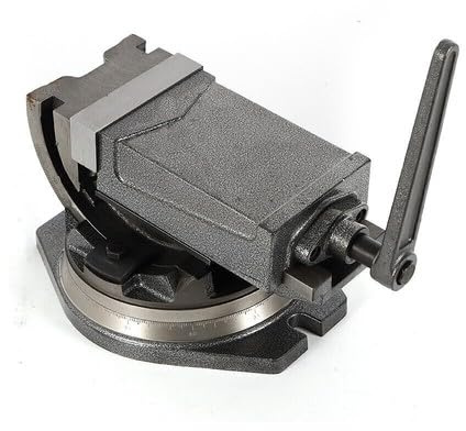 Étau de machine à 2 axes - 125 mm - Étau orientable - Inclinaison d'angle à 90° - Pour fraiseuses et perceuses