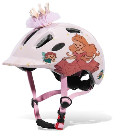 Fahrradhelm Kinder 48–52 cm – Kleinkinder Helm mit 3D Ohren, Verstellbarer Kinderhelm für Mädchen & Jungen – Leichter Skaterhelm für Laufrad, Roller, Fahrrad & Inlineskates (Hellrosa, S)