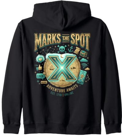L'Aventure X Marks The Spot Vous Attend, Un trésor numérique Nautique Sweat à Capuche