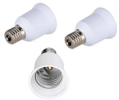 (Pack-3) FINELED E17 to E26 Socket Adapter,Intermediate Base E17 to Standard Medium Base E26 Converter