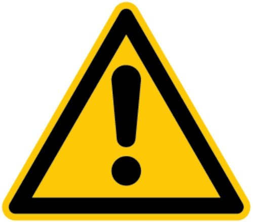 LEMAX® Aufkleber Warnschild, Allgemeines Warnzeichen, W001 DIN EN ISO 7010 Folie selbstkl. gelb/schwarz, 100mm