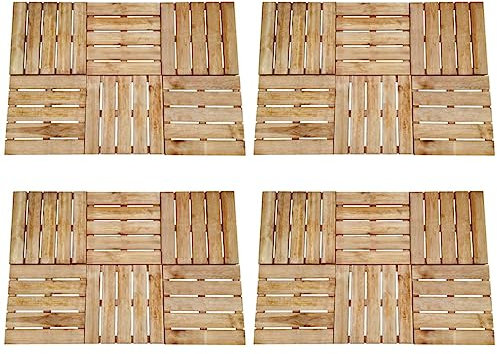 vidaXL 24x Legno di Pino Impregnato Marrone Piastrelle per Decking a Incastro Listoni Pavimentazione Pannelli Pavimento Esterni 50x50 cm