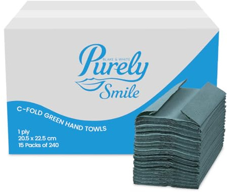 Blake & White PS1020 Purely Smile Toallas de mano C Fold 1ply Green Case of 2400