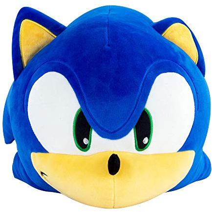 Club Mocchi Mocchi Sonic Plüschtier 40cm, SEGA Merchandise Plüschtier Spielzeug, Sonic Dekokissen, Kuscheltier, Sonic Stofftier für Jungen und Mädchen, geeignet ab 3 Jahren +