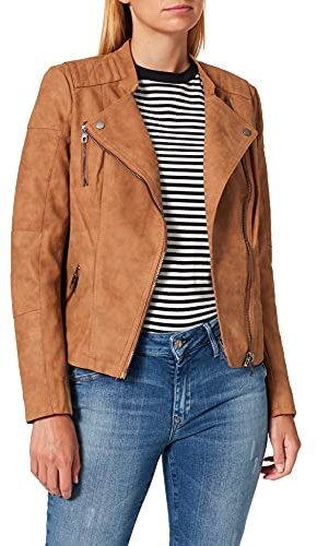 ONLY Veste de Motard en Simili-Cuir ONLAVA Veste de Motard en Simili-Cuir Toasted Coconut 34 Toasted Coconut 34