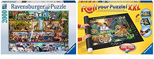 Ravensburger Puzzle 16652 - Aimee Stewart: Großartige Tierwelt - 2000 Teile Puzzle, Motiv von Aimee Stewart & Roll Your Puzzle XXL - Puzzlematte für Puzzles mit bis zu 3000 Teilen