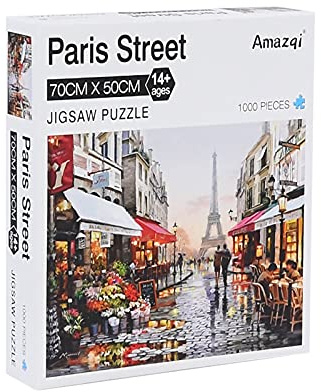 Jigsaw Puzzles 1000 Pieces for Adults - Paris Jigsaw Puzzle with Letters on Back - Premium Cardboard Perfect Interlocking Clear Printing（70×50CM）