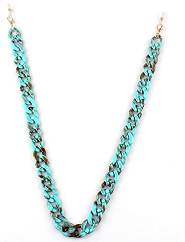 Zeayebsr Laccio Occhiali Catene per Occhiali da Vista in Acrilico Retro per Occhiali Catene per Occhiali da Sole con Anelli in Silicone Antiscivolo per Sport Donna Uomini Bambini （Smeraldo）