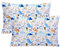 Kuscheliger Gestrickter Kissenbezug Kinder 40x60 Baby Kopfkissenbezug 2er-Pack Weich Kleinkind Kissenhülle aus 100% Baumwolle für Kinderwagen, 2 Bezüge mit Dinosaurier Gemustert 40x60cm