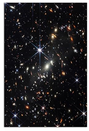 QUNYAAE James Webb Space Telescope Deep Field Image Galaxy Poster Wall Art Picture Print Canvas Painting for Astronomy Enthusiasts Room Decoration Poster Gift 16x24inch(40x60cm)-Unframed