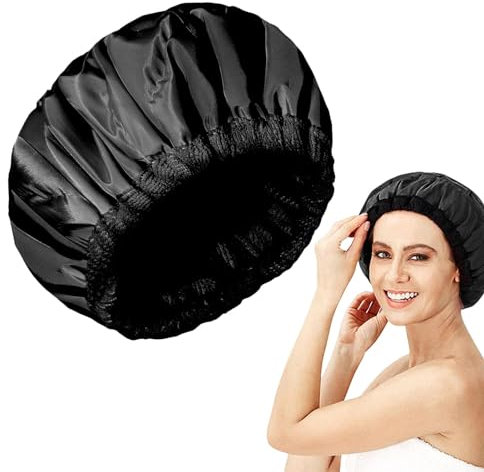 Bonnet chauffant – Chapeau de conditionnement chauffé en profondeur, bonnet de conditionnement aux de lin avec bonnets de | Chapeau d'huile micro-ondable pour Salon à domicile, séchage