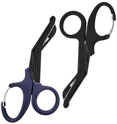Ziyero Forbici Infermiere, Forbice Infermiere Forbici Mediche Forbici Infermiera Cesoie Traumi da 7.48'' in Acciaio Inossidabile per Fasciatura Garza Bende,Campeggio,Riparazione,Emergenza -Nero e Blu