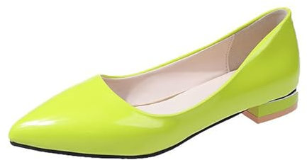 Ballerinas Women's Patent Balerina Shoes Flat Women's Shoes Ballerina Slip On Pointed Shoes Mary Jane Shoes Loafers Elegant Ballerina Shoes Pumps Dress Shoes Wedding Shoes Traditional Shoes, Green, 40