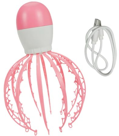 WEKAMOS Masseur de Tête USB Forme de Pieuvre Appareil de Massage Du Doux et Rechargeable Relaxant pour Crâne Détente Nerveuse Usage Familial et Personnel