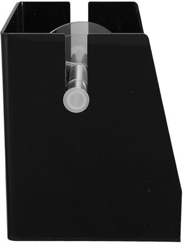 BESTonZON Distributore di Etichette per Pezzi a 3 Scomparti in Acrilico Nero, Supporto Compatto Porta Adesivi Multi-rotolo da Scrivania, Dispenser Ricaricabile per Ufficio, Scuola