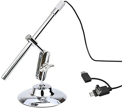 Bärbart USB digitalt mikroskop inspektionsförstoringsglas med IP67 inbyggda 8 justerbara LED-lampor CMOS-sensor 10 x 200 x förstoring för Android smartphones PC-datorer bärbara datorer