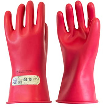 CATU CG-00-09-R-28 Isolierende Gummihandschuhe, Größe 9, 28 cm Länge, Klasse 00, Betriebsspannung (AC 500 V/750 V DC), AZC
