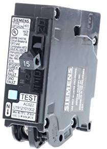 Siemens Q115DFN 15 Amp 1-Pole Dual Function (CAFCI/GFCI) Plug-On Neutral Circuit Breaker, Black