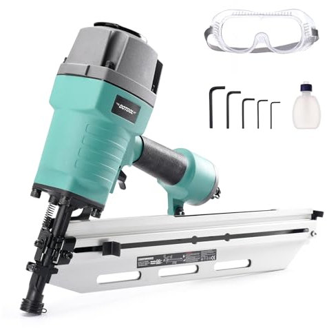 DOTOOL Framing Nailer 21 Degree 2-Inch to 3-1/2-Inch Nails Round Head Pneumatic Nail Gun with Tool-Free Depth Adjust