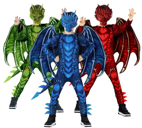 Morph Déguisement Dragon Enfant Bleu, Costume Dragon Enfant, Déguisement Animaux, Costume Carnaval Garcon, Deguisement Halloween Garcon L