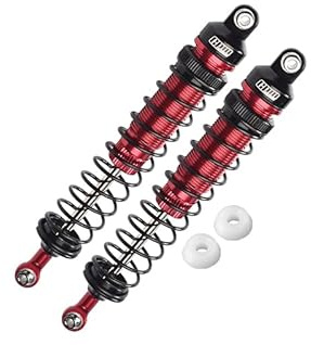 GPM Upgrades Aluminum 6061-T6 Rear Adjustable Spring Dampers for 1/10 Rock Rey LOS03009T1/T2 /1/10 Baja Rey Desert Truck（LOS03008） RC Car (Red)