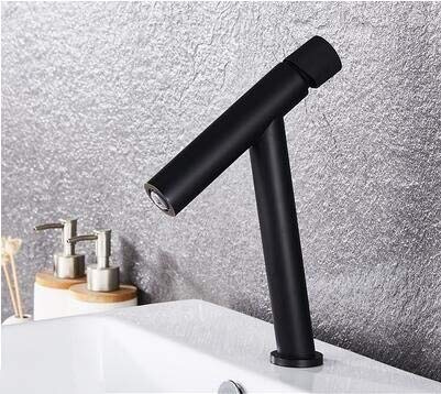 RAEZWJTDC Basin Faucet Bathroom Single Lever hot and Cold Brass Water Mixer Tap Gun Gray Unique Basin Water Sink Mixer Crane (Color : Black Short)
