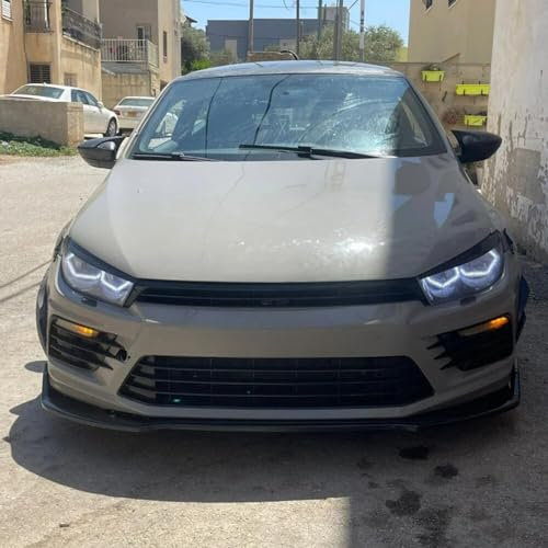 ELIT TUNING STORE Frontstoßstangen-Lippe für VW Scirocco 2014–2022, Karosserie-Set, 6 Farben, Autozubehör, Spoiler, Splitter, Diffusor, Klappe, Sport-Stoßstange, Außenteile, schwarz, 3 Stück