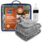 Silentnight Luxury Super Cosy Heated Throw -Thick Snuggly Soft Chunky Knit Jacquard Fleece Electric Blanket for Sofa Bed with 9 Heat Settings -Fast Heat-up and Safe Shut Off -Machine Washable Charcoal