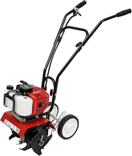 Motoculteur à essence 52 cc Motobineuse Motobineuse Fraise à gazon 4 lames pour jardin et champ
