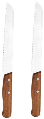 GRADENEVE 2pièces Couteau à Pain Long Bois Avec Dents Pour Trancher Facilement Le Pain Fait Maison Outil De Cuisine Pour Et Baguettes