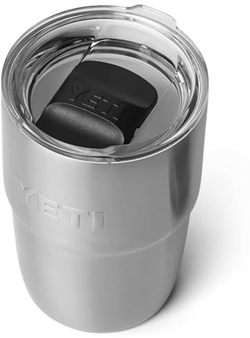 YETI Rambler Stackable Cup with Durasip Ceramic Lining, Vacuum Insulated Stainless Steel Cup with Magslider Lid, Stainless Steel, 8 oz (236 ml)