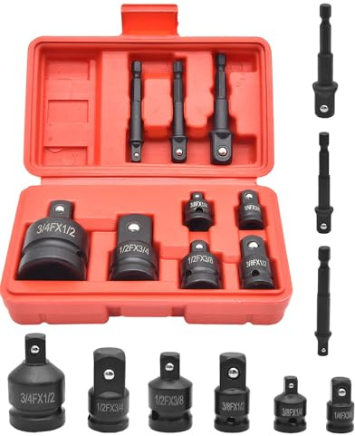 9 Stück Stecknuss Adapter Set - 1/4 3/8 1/2 Steckschlüssel Adapter