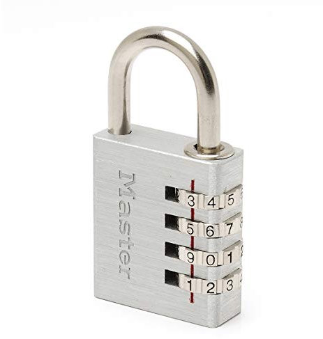 Master Lock 7640EURD Lucchetto con Combinazione in alluminio, Grigio, 4 x 7.8 x 1.5 cm