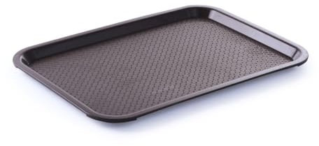 HENDI Plateau de Service, Moyen, rectangulaire, Multi-Usage, résistant jusqu'à 80°C, Plateau Fast Food, pour Servir Nourriture et Boissons, Restauration Rapide, 305x415x(H) 20mm, Brun, polypropylène
