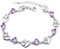 findout Amethyst Red Blue White Heart Crystal Bracelet Silver Pink For Women Girls., One Size, Glass, Crystal, One Size, Glass, Crystal