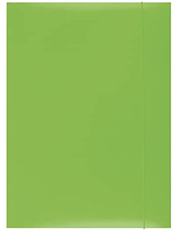 OFFICE PRODUCTS 21191141-02 Mappe mit Gummiband Karton/lackiert, A4, Grammatur 350 g/m², 3 Klappen, grün
