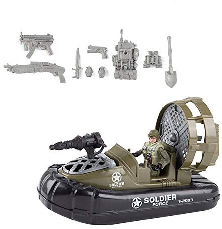 UMKYTOYS Army Hovercraft Boat With Soldier Army Soldier Speed boat Toys For Kids
