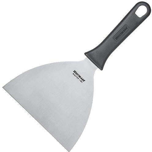 Westmark Spatola da griglia professionale, Dritta, Rigida, Compatta, Dimensioni lama: 15 x 13 cm, Lunghezza: 26 cm, Acciaio inox/Plastica, Master Line, Nero/Argento, 13312270