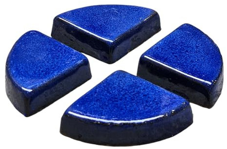 Teramico Untersetzer Füße für Blumentöpfe/Pflanzgefäße Blau Anthrazit Weiß Steinzeug glasiert -absolut frostfest- (4er, Royal Blau)