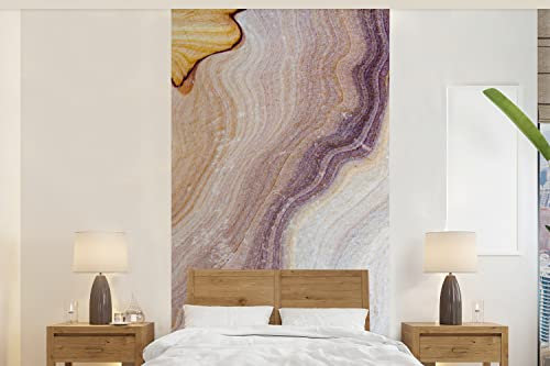 MuchoWow Papier peint Marbre - Texture - Grès - Or - Aspect marbre Papier peint photo 120x240 cm Papier peint imprimé