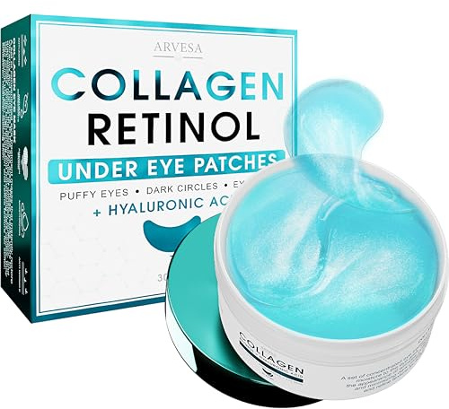 Under Eye Patches For Puffy Eyes And Dark Circles - Retinol Collagen Under Eye Masks - Reduce Wrinkles & Bags - Skin Treatment Pads - Anti Aging Moisturizer Mask For Women Gift - 60 Gel Pads